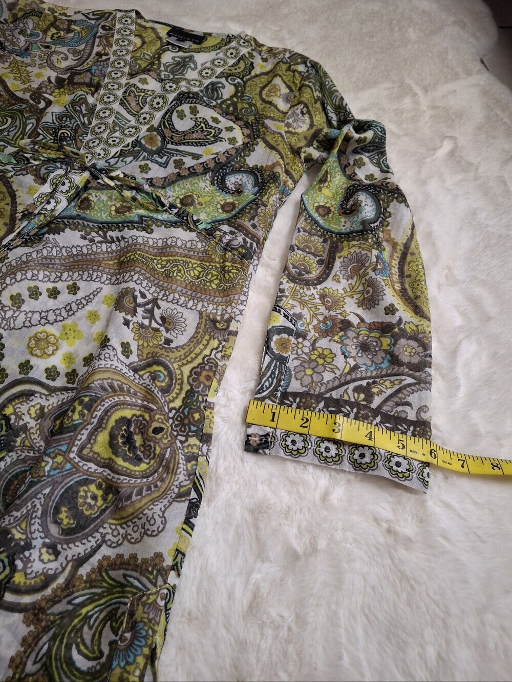 Athleta Cotton Silk Paisley Cinch Waist Cover-Up Tunic Dress Women Size Small - Picture 16 of 16